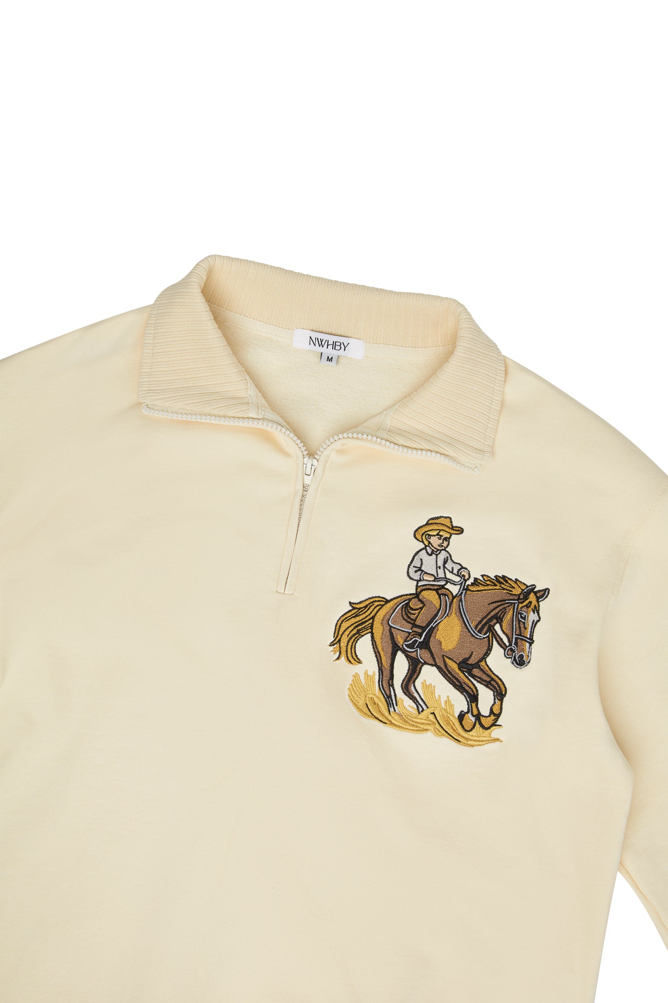 Horse Embroidery Quarter Zip Sweatshirt